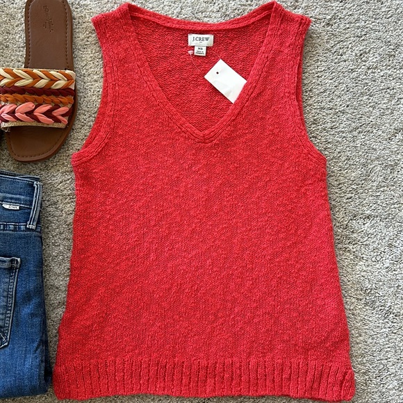 J. Crew V Neck Beach Sweater Tank - Picture 2 of 6